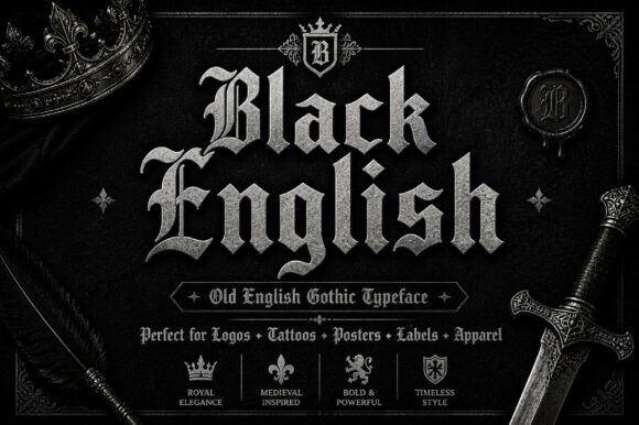 Black English: A Dramatic Gothic Typeface for Bold Designs
