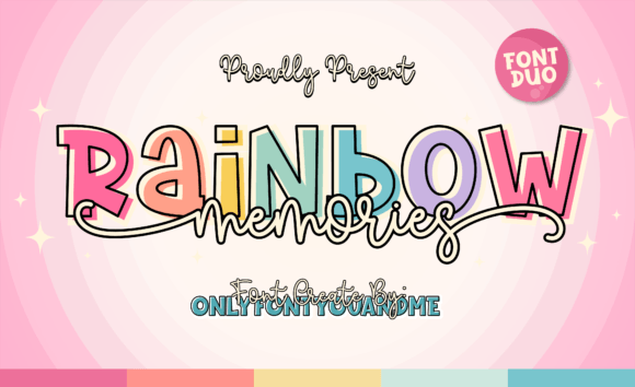 Rainbow Memories: A Handwritten Duo Font with Distinctive Elegance