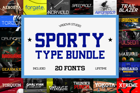 Sporty Type Bundle: Bold Fonts for Dynamic Design